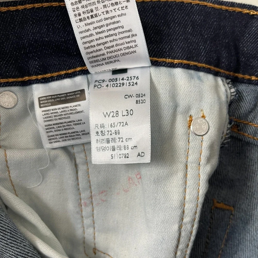 Levis 514 Jeans Mens 28x30 Blue Straight Dark Wash Denim Grunge Minimalist Rock